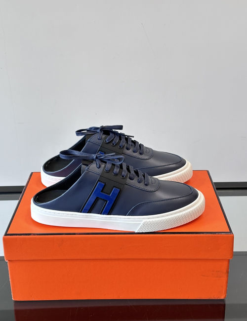 Hermes Calfskin Platform Mules With Original Sole