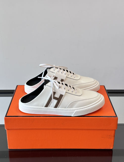 Hermes Calfskin Platform Mules With Original Sole