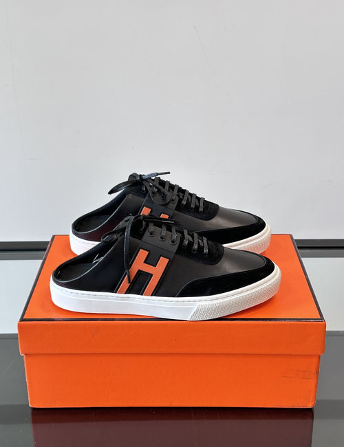 Hermes Calfskin Platform Mules With Original Sole