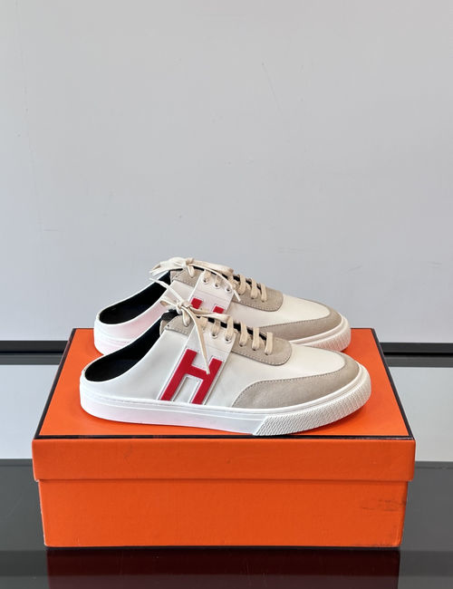 Hermes Calfskin Platform Mules With Original Sole