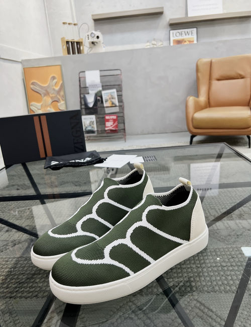 Zegna Knit Fabric Slip On Casual Sneakers