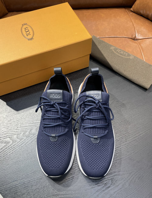 Tods Knit Fabric Casual Sneakers With Rubber Dots