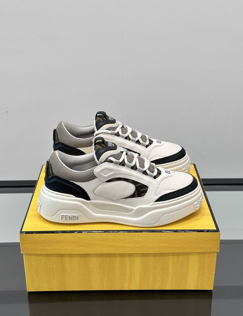 Fendi Vintage Logo Sneakers With Stitched Upper