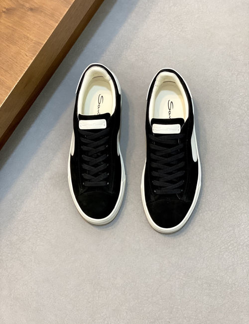Santoni Grained Calfskin Leather Shoes