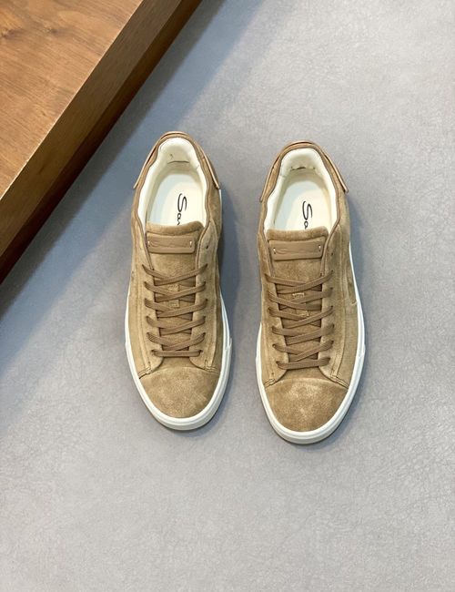 Santoni Grained Calfskin Leather Shoes