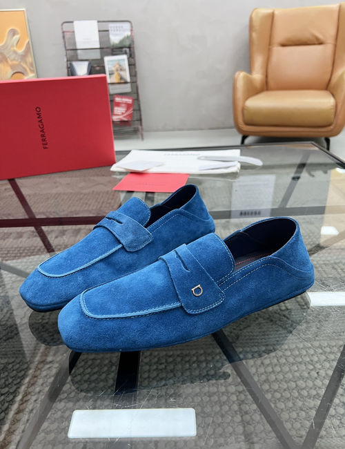 Ferragamo Leather Driving Loafers Lightweight Sole