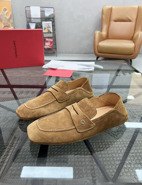 Ferragamo Leather Driving Loafers Lightweight Sole