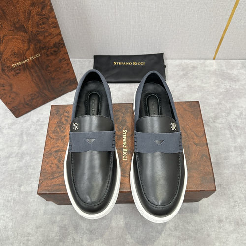 Stefano Ricci Croc-Embossed Leather Loafer Sneakers