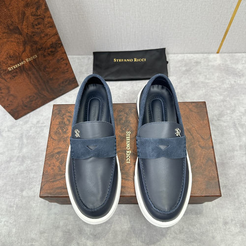 Stefano Ricci Croc-Embossed Leather Loafer Sneakers