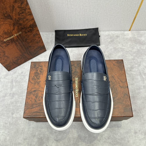 Stefano Ricci Croc-Embossed Leather Loafer Sneakers