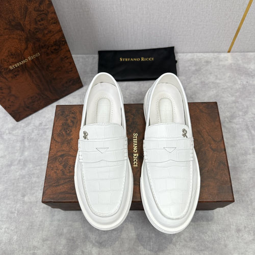 Stefano Ricci Croc-Embossed Leather Loafer Sneakers