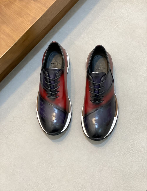 Berluti Fast Track Scritto Leather Sneakers