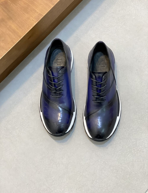 Berluti Fast Track Scritto Leather Sneakers