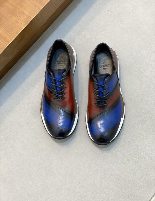 Berluti Fast Track Scritto Leather Sneakers