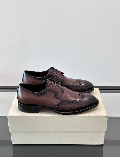 Santoni Cowhide Leather Sole Dress Shoes