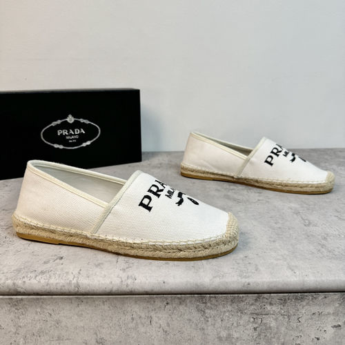 Prada Hand-stitched Embroidered Logo Fisherman Shoes