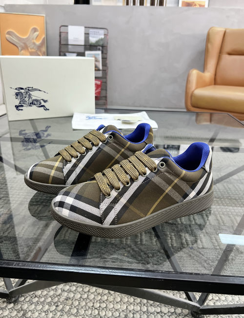 Balenciaga Plaid Fabric Leather Lined Casual Shoes