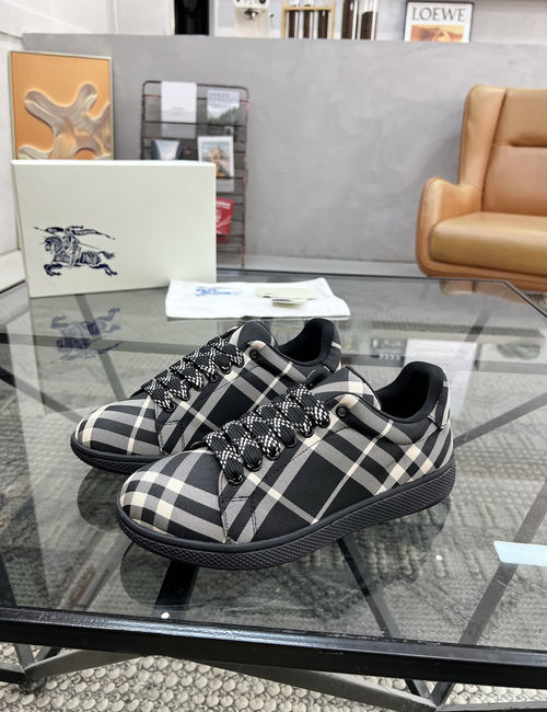 Balenciaga Plaid Fabric Leather Lined Casual Shoes