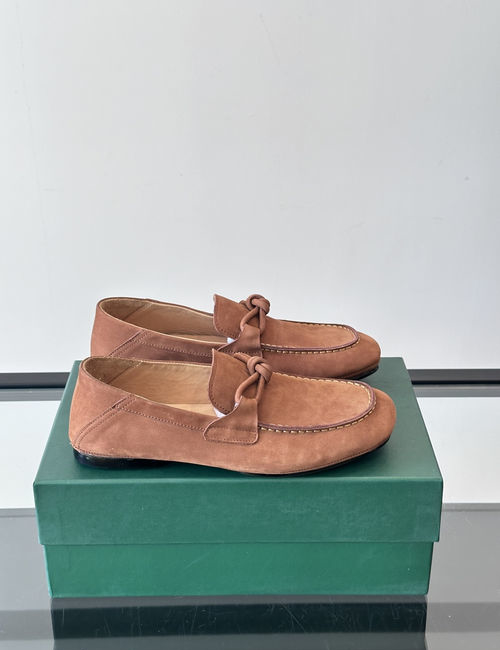 Bottega Veneta BV Suede Convertible Heel Loafer Shoes