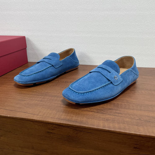 Ferragamo Hug Buckle Loafers Blue