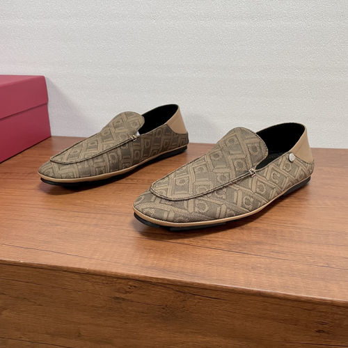 Ferragamo Monogram Denim Foldable Heel Loafers