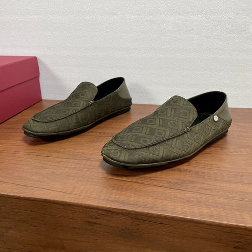 Ferragamo Monogram Denim Loafers With Foldable Heel