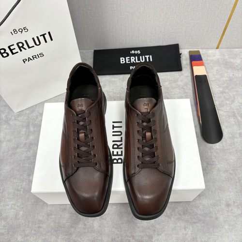 Berluti Stellar Scritto Leather Casual Shoes