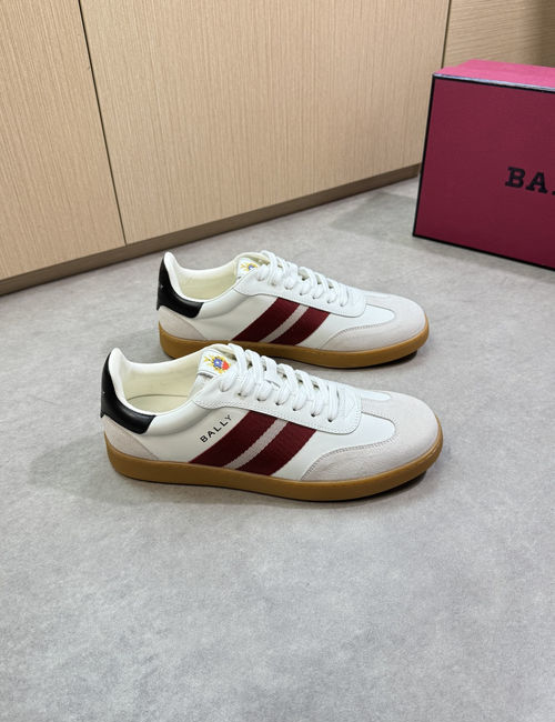 Bally Logo Print Leather Skate Shoes