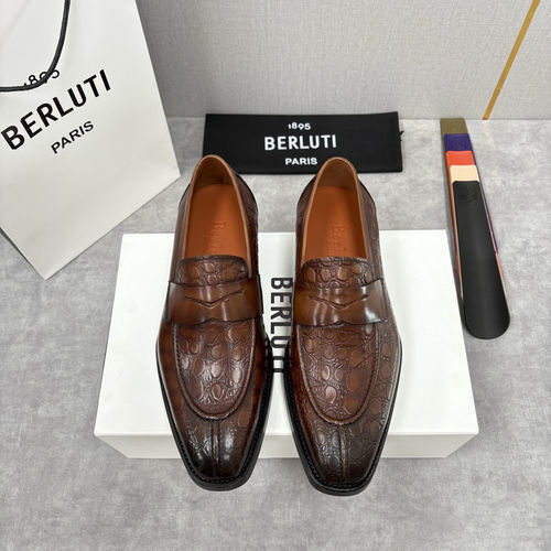 Berluti Slip-On Loafers Premium Leather Classic Shoes