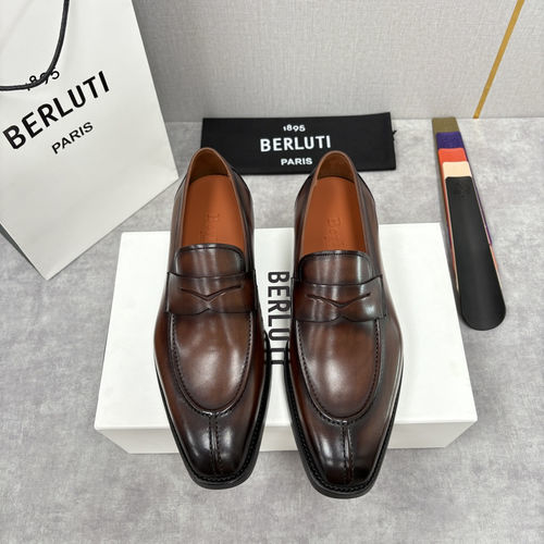 Berluti Slip-On Loafers Premium Leather Classic Shoes