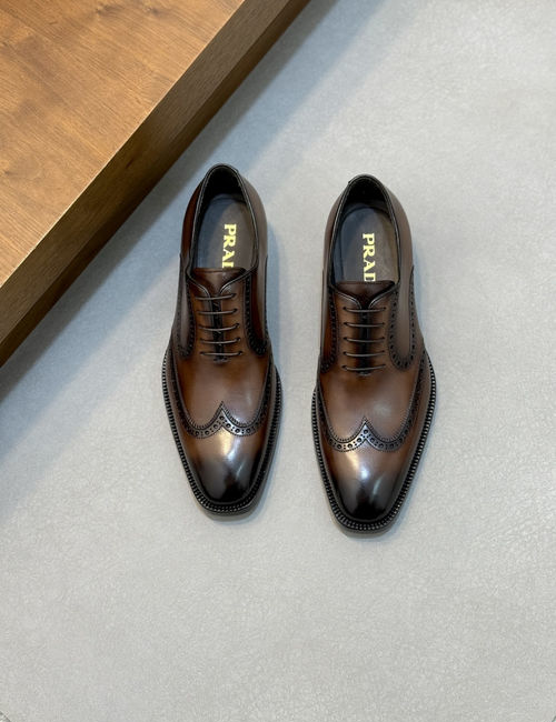 Prada Hand-colored Cowhide Leather Dress Shoes