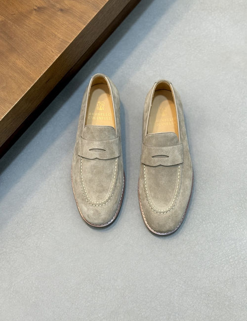 Brunello Cucinelli BC Slip-on Suede Leather Loafers