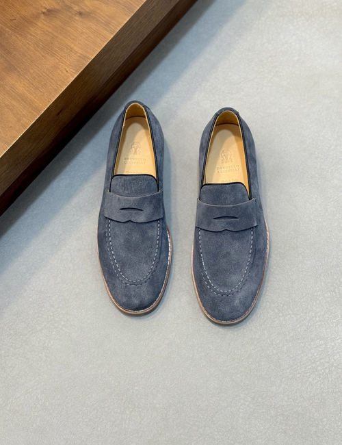 Brunello Cucinelli BC Slip-on Suede Leather Loafers