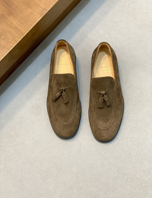 Brunello Cucinelli BC Slip-on Suede Leather Loafers