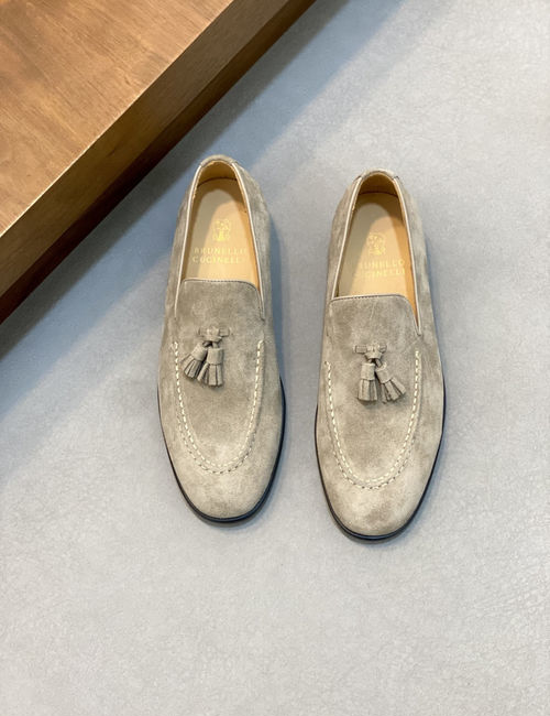 Brunello Cucinelli BC Slip-on Suede Leather Loafers