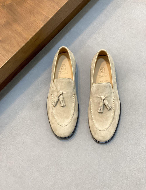 Brunello Cucinelli BC Slip-on Suede Leather Loafers