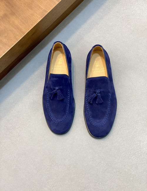 Brunello Cucinelli BC Slip-on Suede Leather Loafers