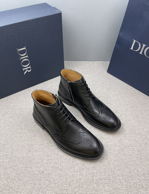 Christian Dior CD High-top Ankle Boots Premium Calfskin Leather Sole
