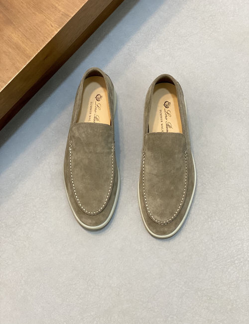 Loro Piana LP Couple Suede Leather Slip-on Loafers