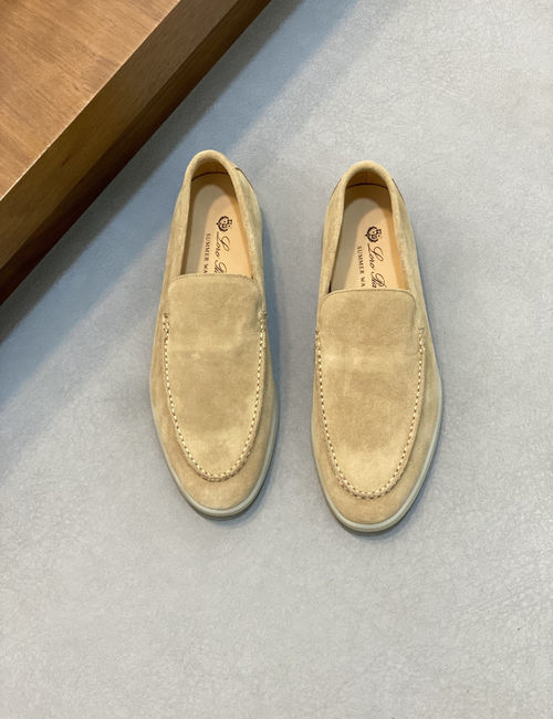 Loro Piana LP Couple Suede Leather Slip-on Loafers