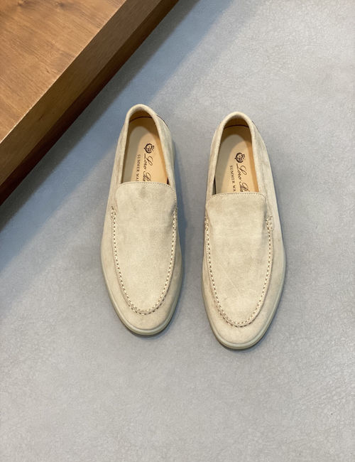 Loro Piana LP Couple Suede Leather Slip-on Loafers