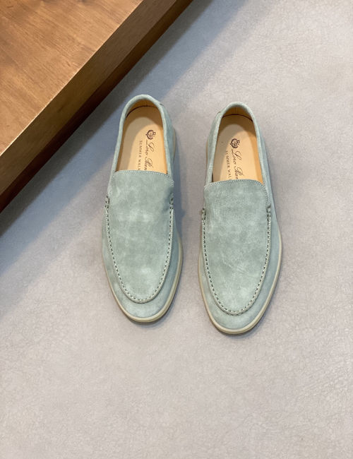 Loro Piana LP Couple Suede Leather Slip-on Loafers