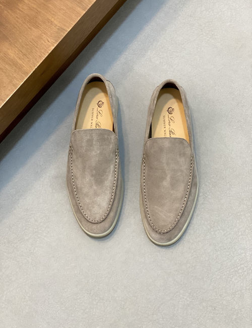 Loro Piana LP Couple Suede Leather Slip-on Loafers