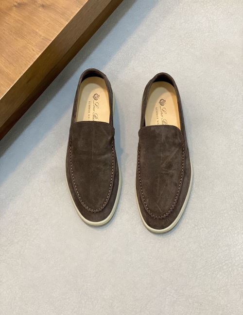 Loro Piana LP Couple Suede Leather Slip-on Loafers