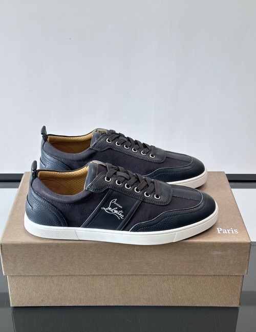 Christian Louboutin Cowhide Canvas Color-block Casual Shoes