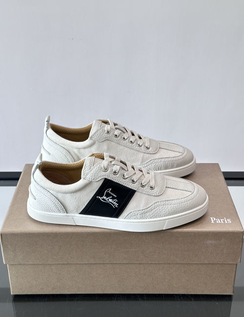 Christian Louboutin Cowhide Canvas Color-block Casual Shoes