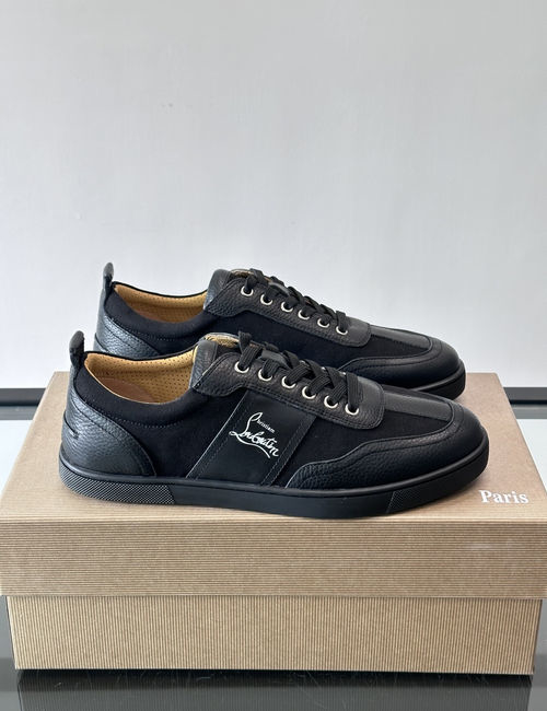 Christian Louboutin Cowhide Canvas Color-block Casual Shoes