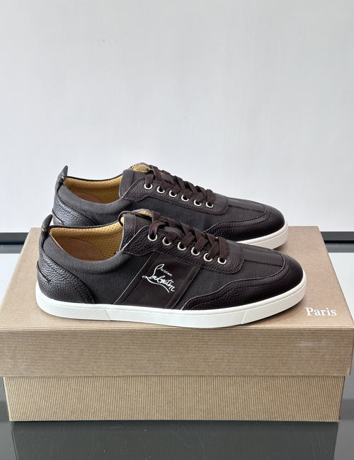Christian Louboutin Cowhide Canvas Color-block Casual Shoes