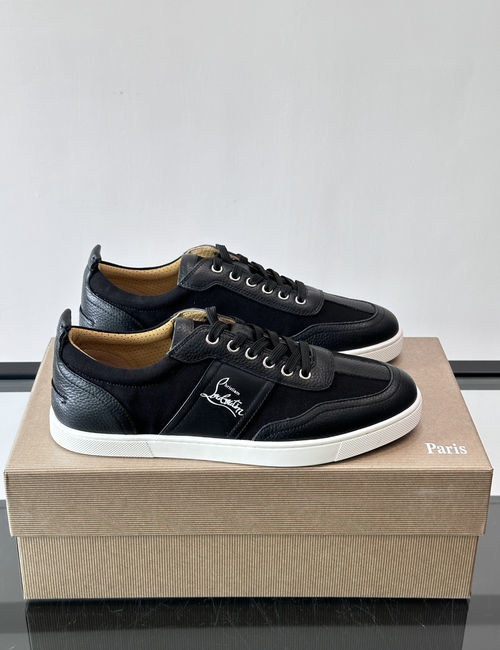 Christian Louboutin Cowhide Canvas Color-block Casual Shoes