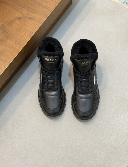 Prada Embossed Nappa Leather Casual Shoes